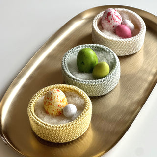 Gehäkelte kleine Osterkörbe